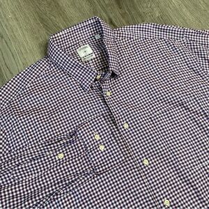 GITMAN BROS‎ Trim Fit Wingspan Blue White Checkered Shirt Mens XL Allen Edmonds